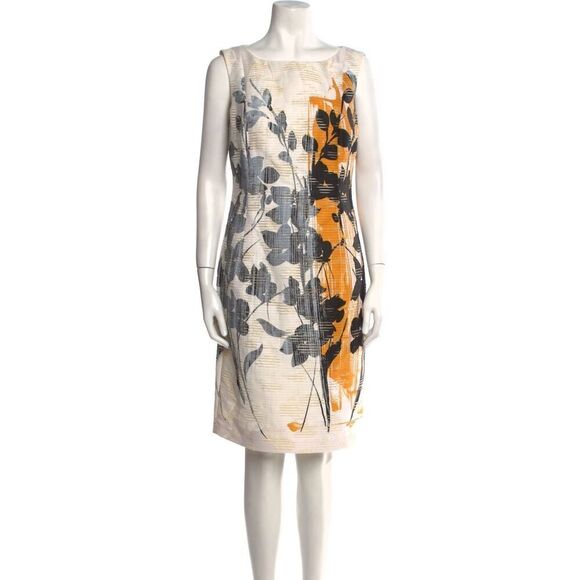 ✨LAFAYETTE 148 NEW YORK 'FAITH' PRINT SLEEVELESS SHEATH SZ 4 DRESS✨ - Picture 3 of 9